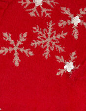 Cindy Ruffle Snowflake Jumper, Red (RED), large