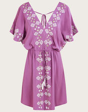 Embellished V-Neck Kaftan, Purple (LILAC), large