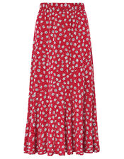Daisy Print Midi Skirt in LENZING™ ECOVERO™, Red (RED), large