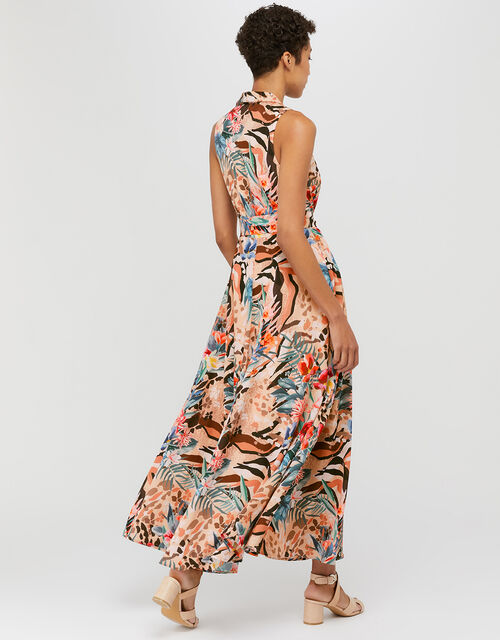 Chica Animal Print Midi Dress Camel
