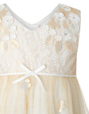 Lily Floral Maxi Dress with Glitter Skirt, Gold (GOLD), large