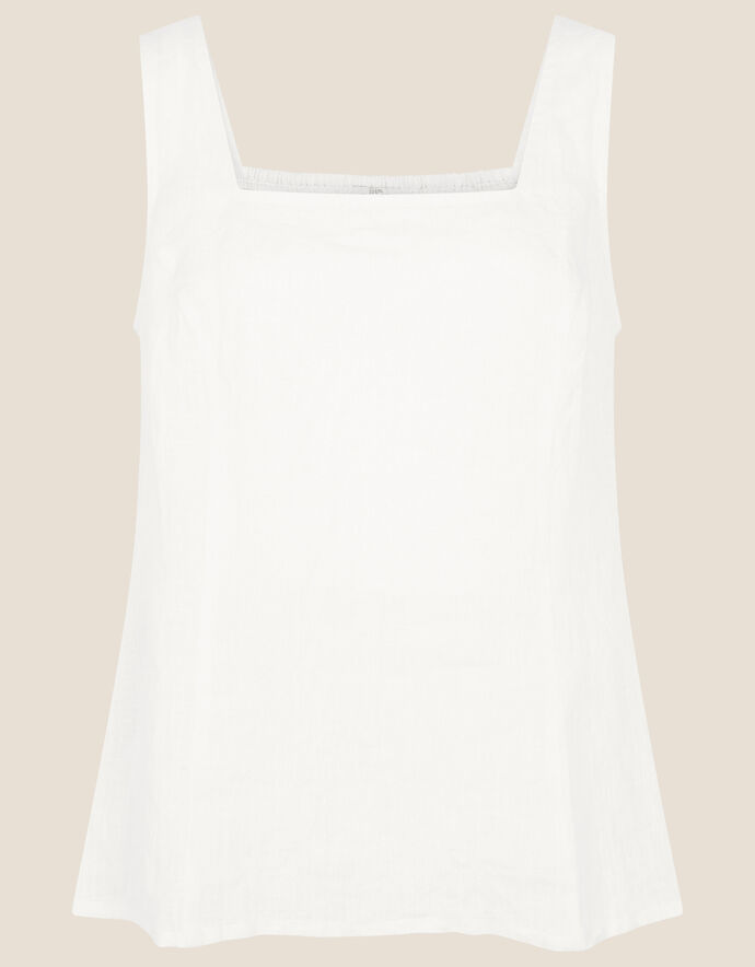Square Neck Cami Top White Vests, Camisoles And Sleeveless Tops