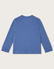 Rhino Print Long Sleeve T-Shirt, Blue (BLUE), large