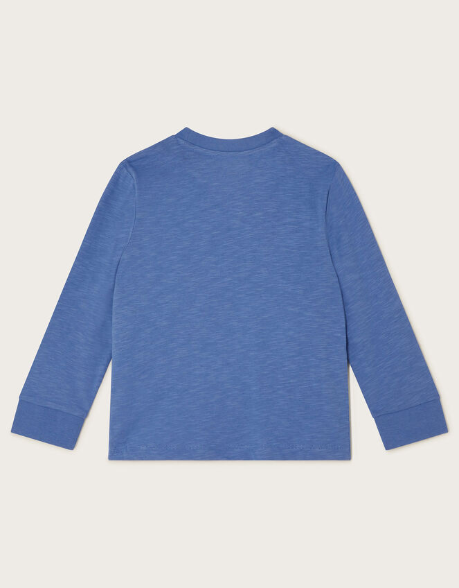 Rhino Print Long Sleeve T-Shirt, Blue (BLUE), large