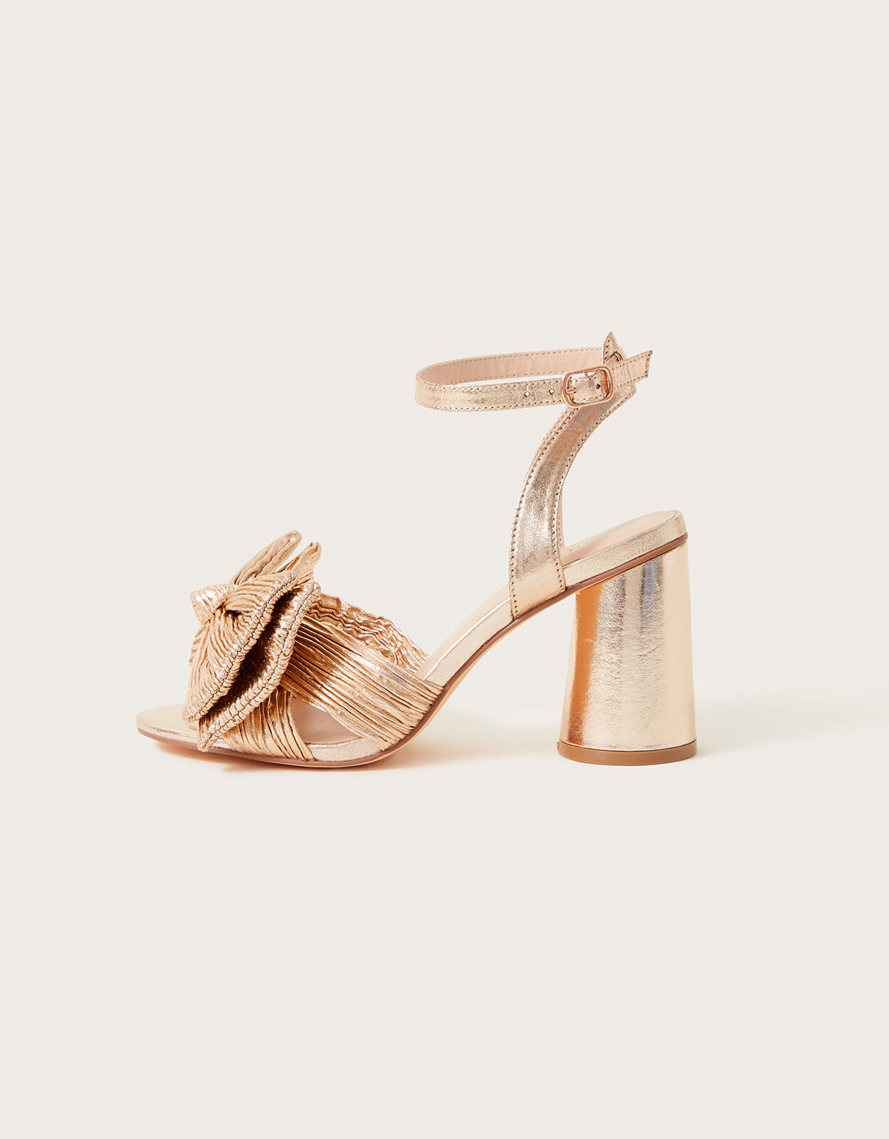 Bow Heeled Sandals Gold Occasion Shoes Monsoon UK