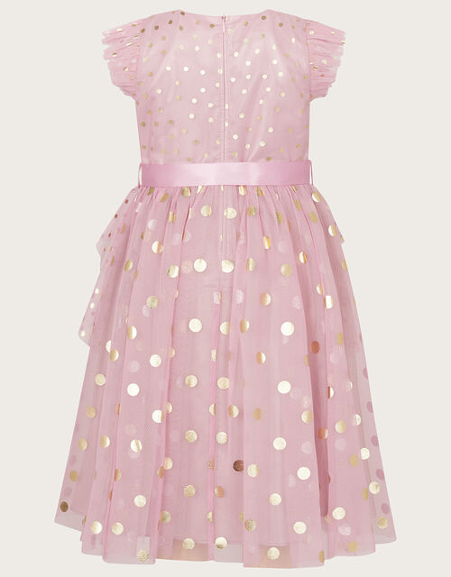 Stacie Ruffle Spot Dress, Pink (PINK), large