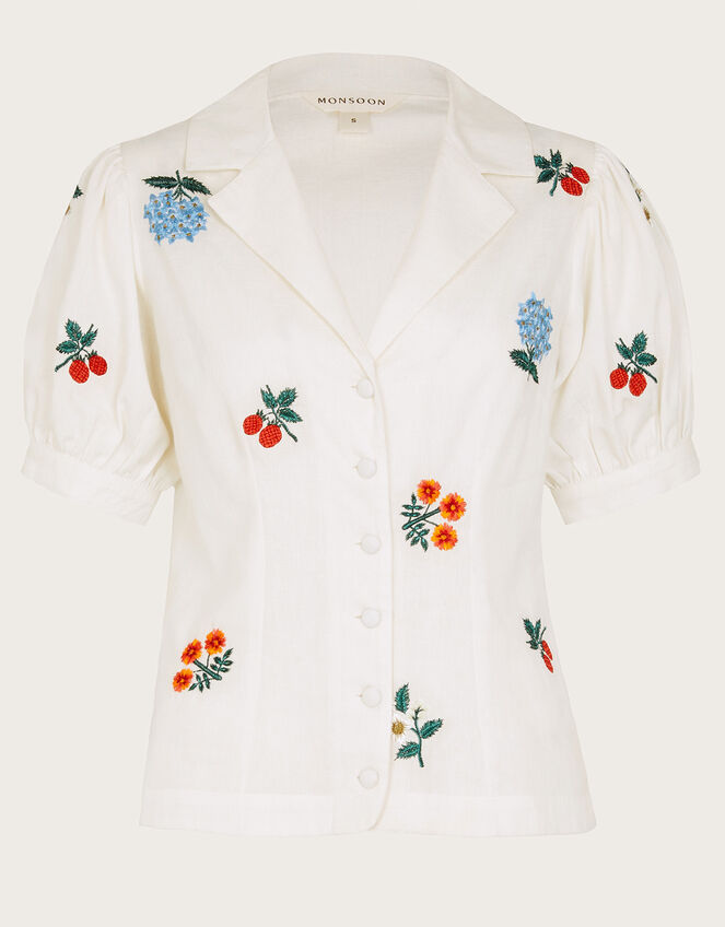 Piera Embroidered Blouse, Ivory (IVORY), large