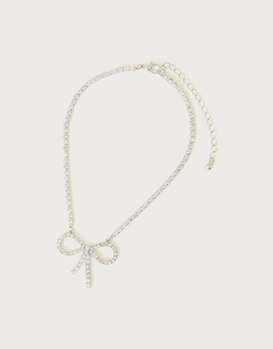 Crystal Bow Necklace, , large
