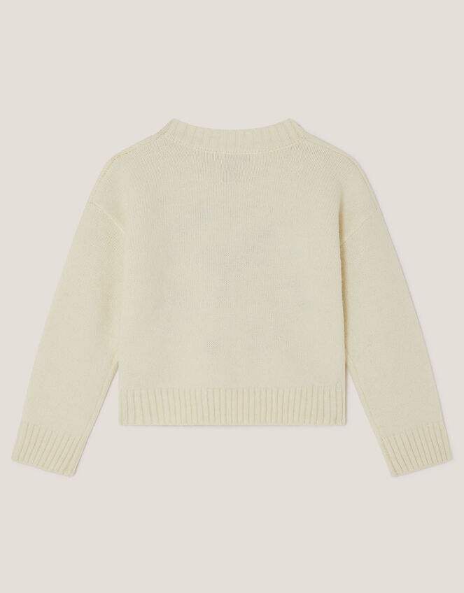 Floral Embroidered Jumper, Ivory (IVORY), large