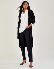 Scallop Coatigan with LENZING&trade; ECOVERO&trade; , Black (BLACK), large