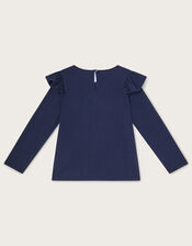 Rainbow Long Sleeve Top, Blue (NAVY), large