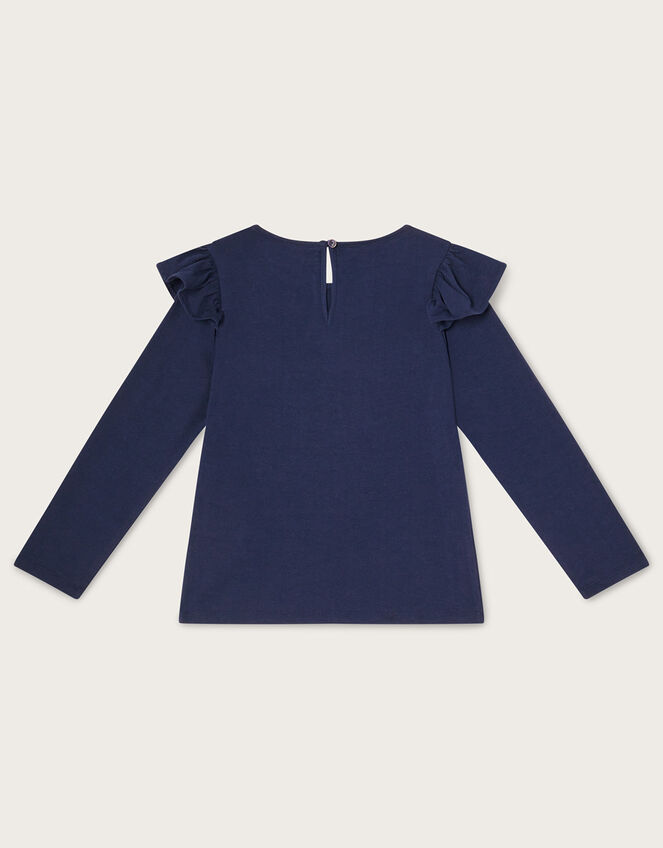 Rainbow Long Sleeve Top, Blue (NAVY), large