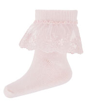 Baby Poppy Lace Socks, Pink (PINK), large