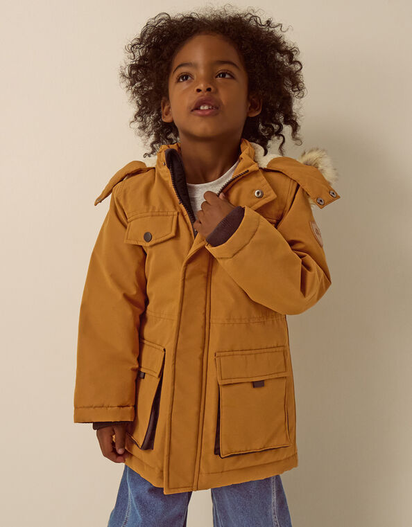 Water-Resistant Parka Coat, Tan (TAN), large