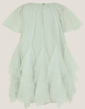 Baby Nessa Sparkle Collar Waterfall Dress, Green (SAGE), large