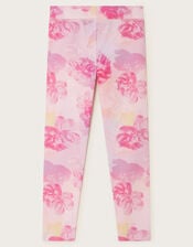 Digital Print Floral Leggings, Pink (PINK), large