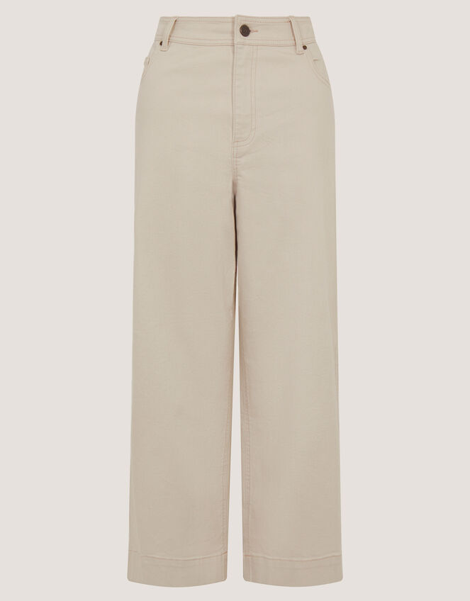 Hallie Regular Cropped Wide Leg Jeans Natural