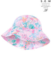 Baby Dinah Fish Print Sunsafe Hat with Recycled Polyester, Pink (PALE PINK), large