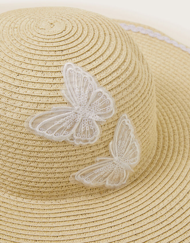 Butterfly Floppy Hat, Natural (NATURAL), large