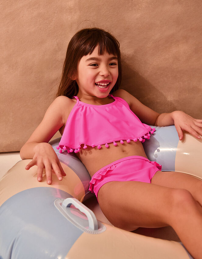 Crossback Frill Bikini Set, Pink (PINK), large