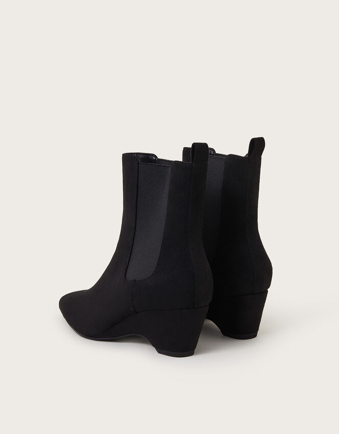 Shay Suedette Wedge Ankle Boots, Black (BLACK), large