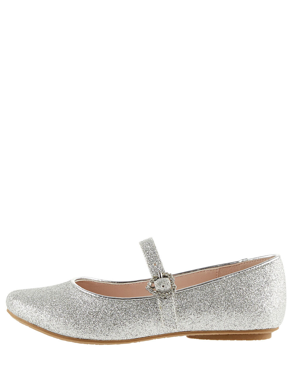 Glitter Ballerina Flats Silver