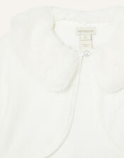 Fluffy Collar Super-Soft Cardigan, Ivory (IVORY), large