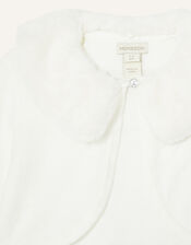 Fluffy Collar Super-Soft Cardigan, Ivory (IVORY), large