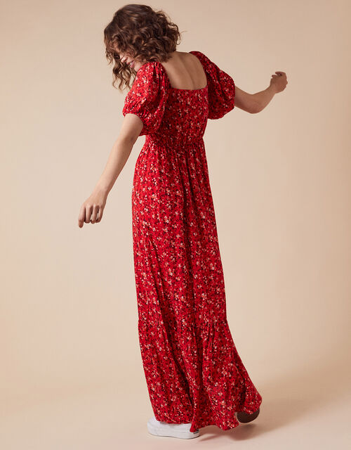 Mandi Ditsy Floral Maxi Dress, Red (RED), large
