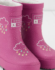Grass and Air Colour-Revealing Wellies, Pink (BRIGHT PINK), large