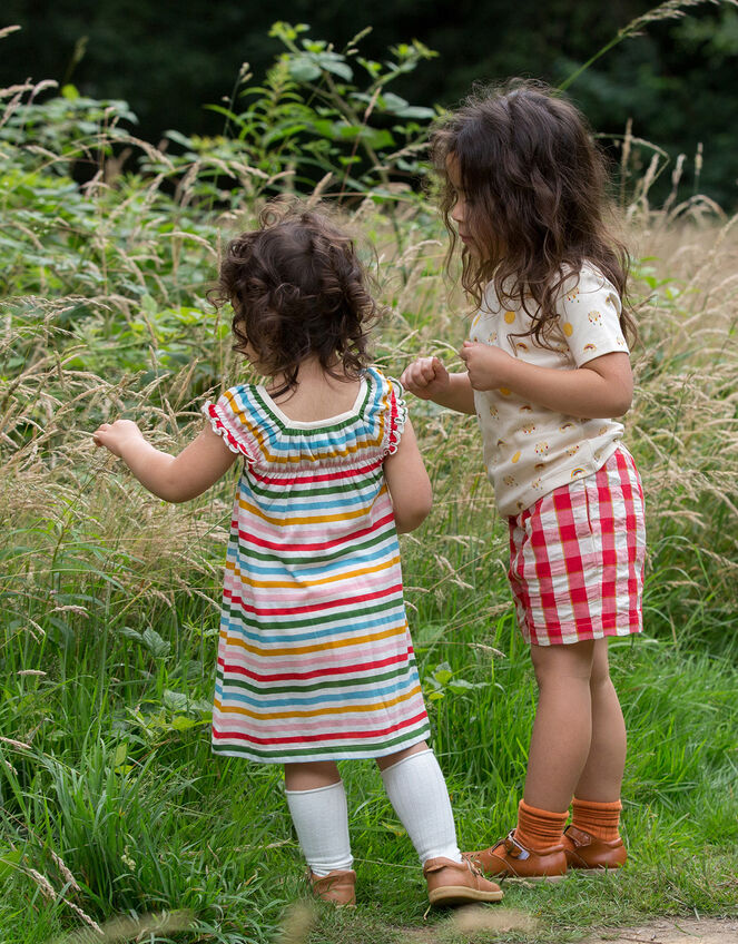 Little Green Radicals Rainbow Stripe Playdays Dress, Multi (MULTI), large