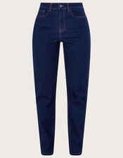 High Rise Straight Denim Jeans, Blue (INDIGO), large