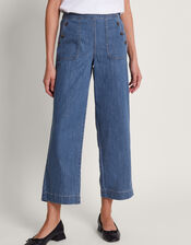 Harper Regular Crop Wide Leg Jeans, Blue (DENIM BLUE), large
