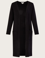 Scallop Coatigan with LENZING&trade; ECOVERO&trade; , Black (BLACK), large