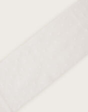 Semi-Sheer Spotty Tights, White (WHITE), large