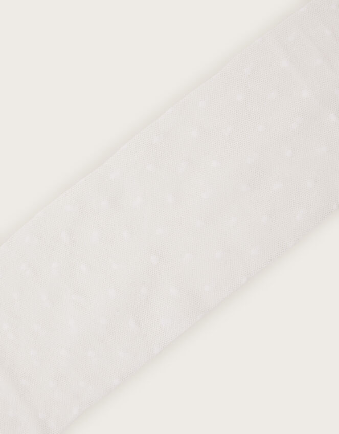 Semi-Sheer Spotty Tights, White (WHITE), large