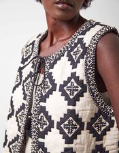East Kaira Embroidered Quilted Waistcoat, Grey (CHARCOAL), large