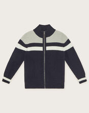 Knit Zip-Through Jacket, Blue (NAVY), large