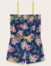 Koala Print Playsuit, Blue (NAVY), large