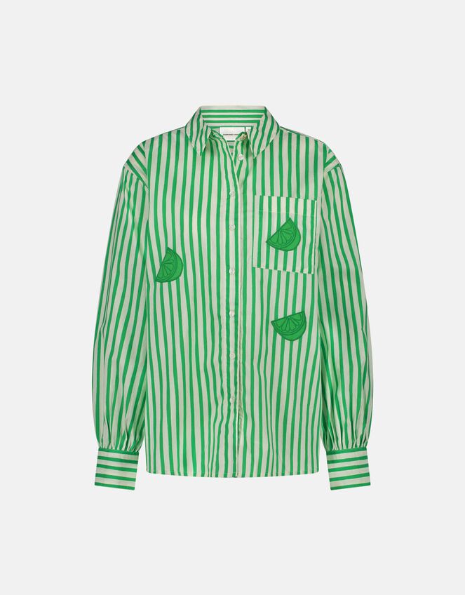 Fabienne Chapot Alex Lime Stripe Shirt, Green (GREEN), large