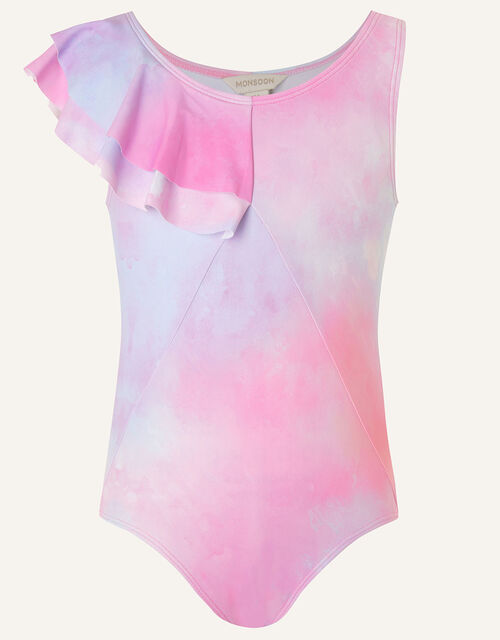 Tie-Dye Frill Swimsuit, Multi (MULTI), large