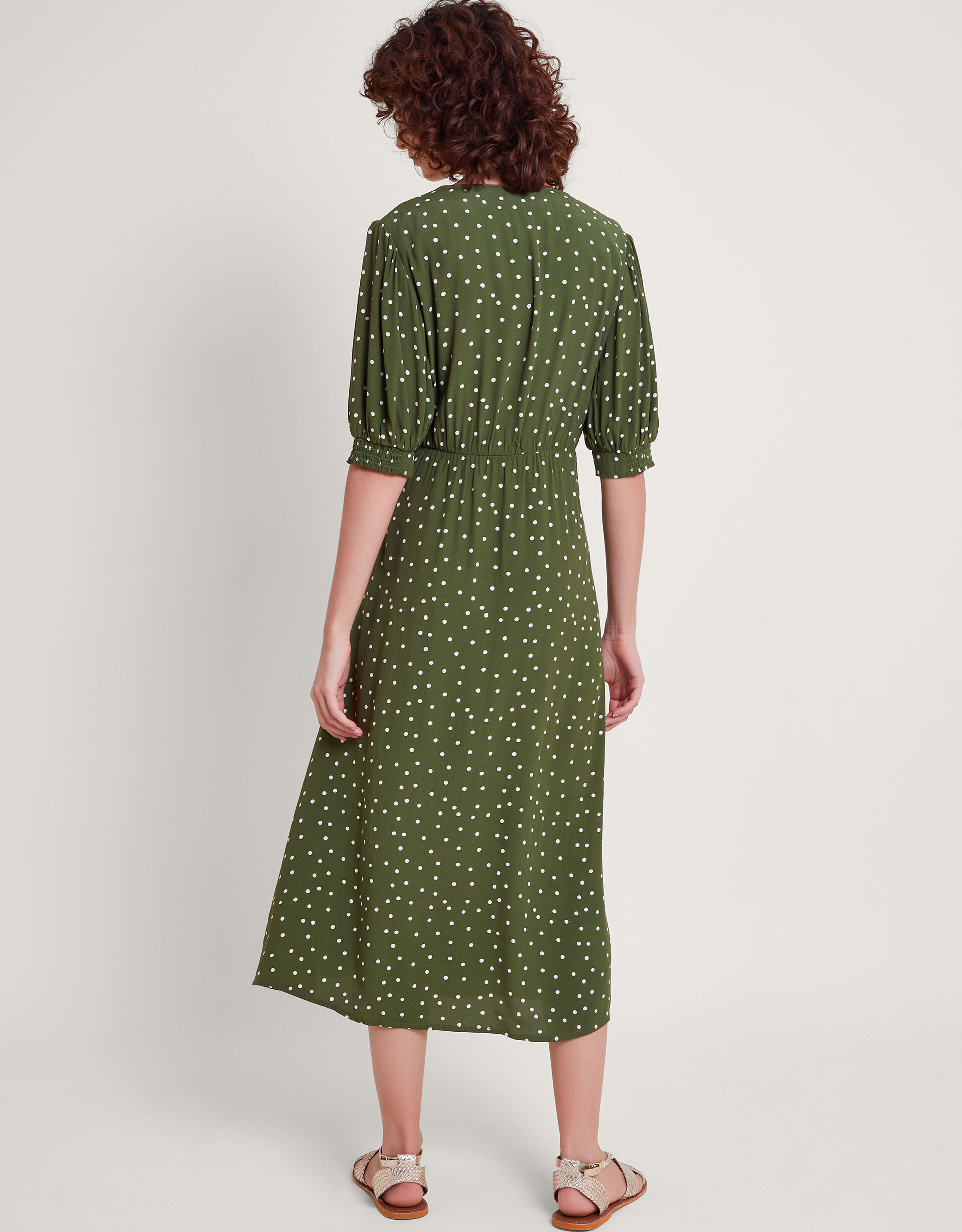 Monsoon olive clearance oriental tea dress