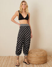 Rori Printed Hareem Trousers, Black (BLACK), large