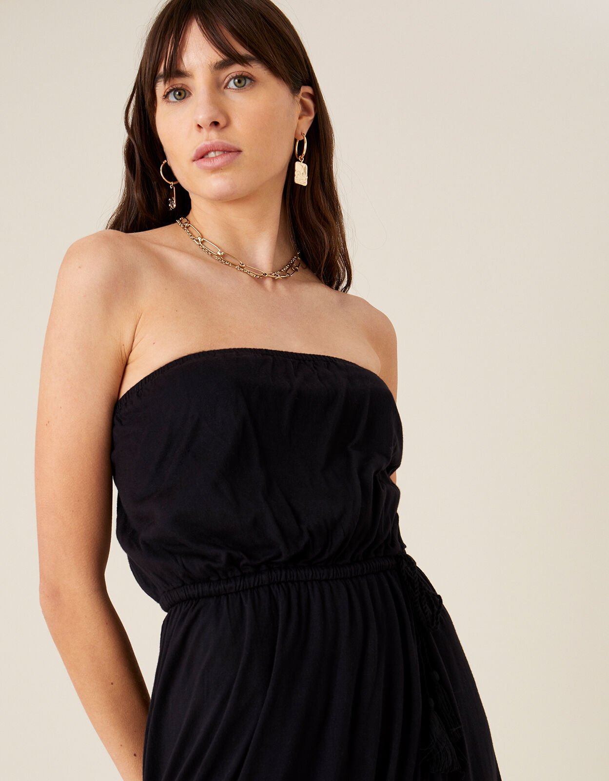 Plain black strapless dress outlet