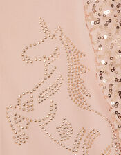 Unicorn Sequin Sleeve Hoody, Nude (NUDE), large