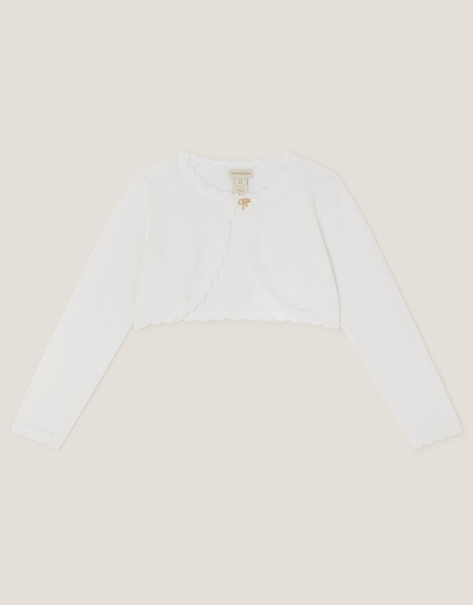 Maeve Bow Button Cardigan, Ivory (IVORY), large