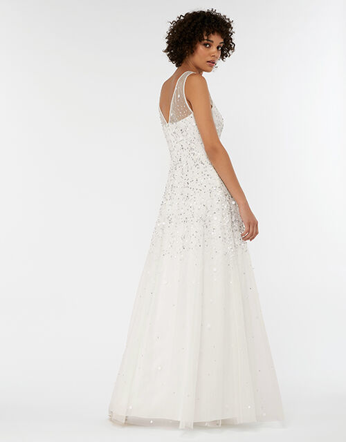 Victoria Embellished Maxi Wedding Dress, Ivory (IVORY), large