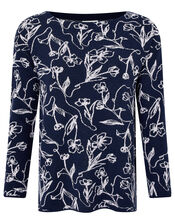 Jean Knit Jumper with Wool and Recycled Polyester, Blue (NAVY), large