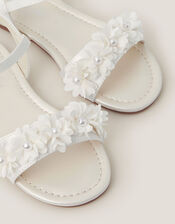 Pearl Flower Sandals, Ivory (IVORY), large