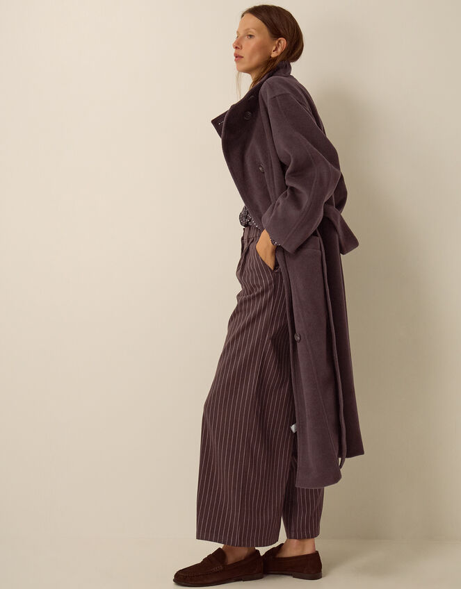 Millie Funnel Neck Belted Coat, Mink (MINK), large